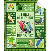 Parrot Cockatiel Collage Blanket, Gift for Teen Men Women Parrot Lover, I Just Really Like Birds, Soft Lightweight Plush Flannel Throw, for Bed Sofa Office Room Decoration 40''x 50'' for Kids/Child