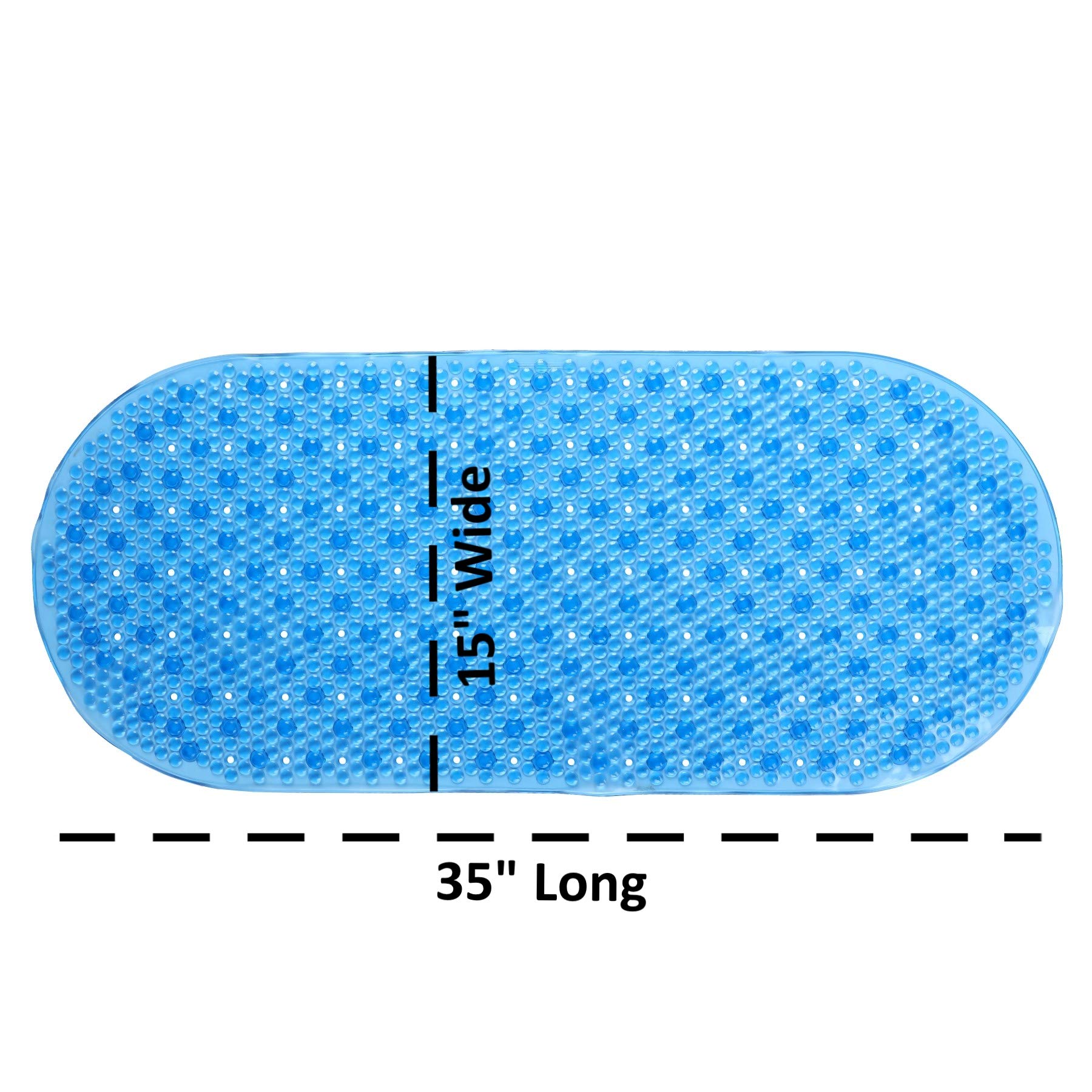 SlipX Solutions Mildew Resistant Blue Bubble Bath Mat Features Powerful