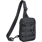 Crossbody Bag Men, Small Sling Bag for Men, Tactical Crossbody Sling Bag | EDC Bag, Mini Chest Bag, Small Shoulder Bag, Waterproof Dual Pocket Utility Crossbody Sling Bag for Travel Sport Work