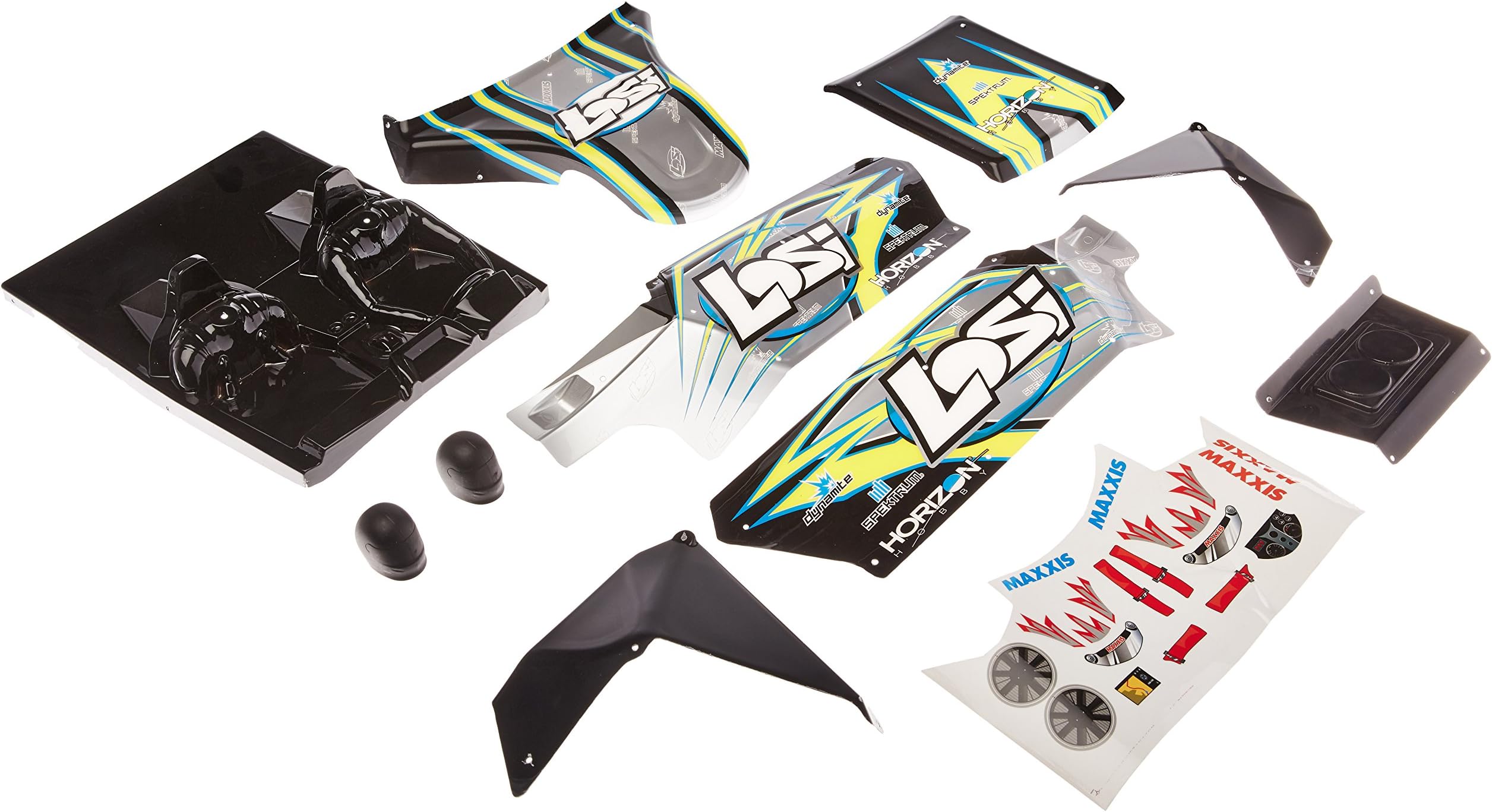 Losi Body Set, Screened, Black: DBXL-E (Losi250016)