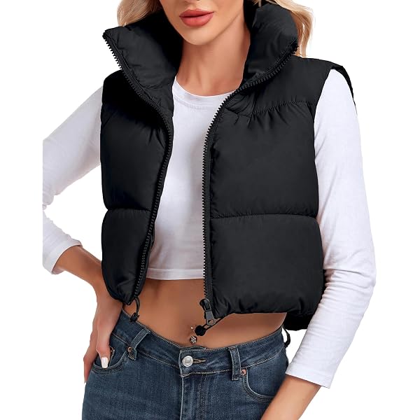 JZC Womens Puffer Vest Fashion Lightweight Jacket Winter Zip Up