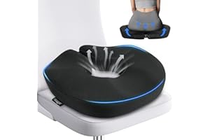 Feagar Donut Pillow for Tailbone Pain Relief - Hemorrhoid Pillow with Memory Foam for Coccyx, Sciatica, Pressure Sores, Office Chair Cushion for Pregnancy, Postpartum & Surgery Recovery(Black)