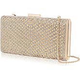 Docacan Sparkly Rhinestone Clutch for Bridal Glitter Metal Clasp Purse Formal Party and Wedding Evening Bag For Women