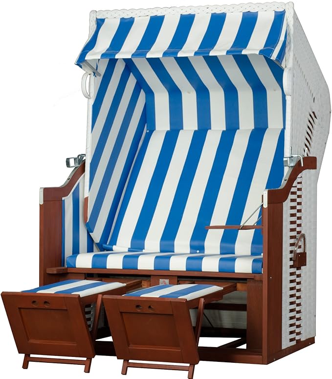 Strandkorb deVries Profi Ostsee Fehmarn PE white Dessin 991 Strandkörbe
