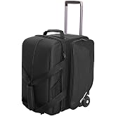 Sturdum Bowling Roller Bag with Wheels, Rolling Bowling Ball Bag | Retractable Handle Case, with Shoe Compartment, Protective EVA Dividers