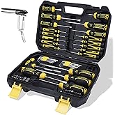 DOWELL Magnetic Screwdriver Set Slotted/Phillips/Torx 108-Piece Stubby Screwdriver Mini Precision Screwdriver Bits Set Hex Key Set Magnetizer Tool Kit for Repair Craft