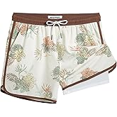 maamgic Mens Short 80s 90s Vintage 5.5" Swim Trunks Swimsuits Board Shorts Compression Liner Quick Dry 2 in 1 Beach Swimwear