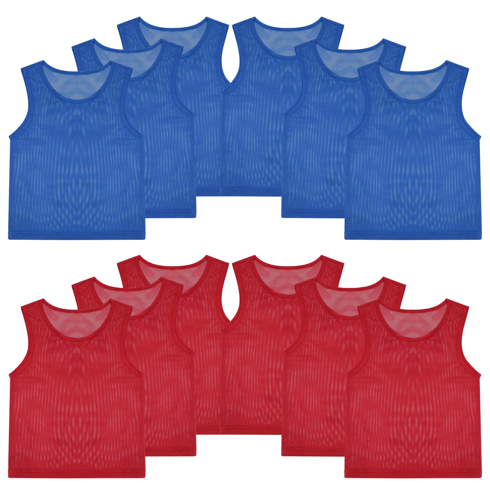 Photo 1 of PEASUG Pinnies, 12 Pcs Soccer Pinnies, Mesh Practice Jersey Scrimmage Vest Team Soccer Pennies for Sports Kids/Youth Lightweight