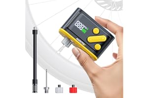 AUXITO AB1 Tiny Bike Pump, Mini Electric Bicycle Pump with Guage 20s Fast Inflate, 120PSI Bike Tire Pump with Presta & Schrader Valve Adaptor, Bike Accessories for Road Mountain Bike, E-Bike (0.48lb)