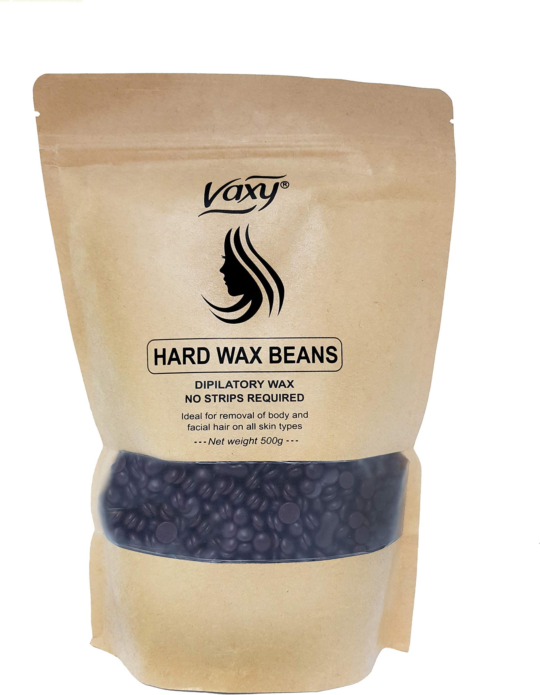 Wax Beans - Hard Wax Beans - Yellow Wax Beans- For Painless Wax for Bikini, Arms, Legs, Armpit with 4 different Flavor- Honey In Blocks- Lavender- Lemon and Rose Beads by (Vaxy) (Chocolate Beads)