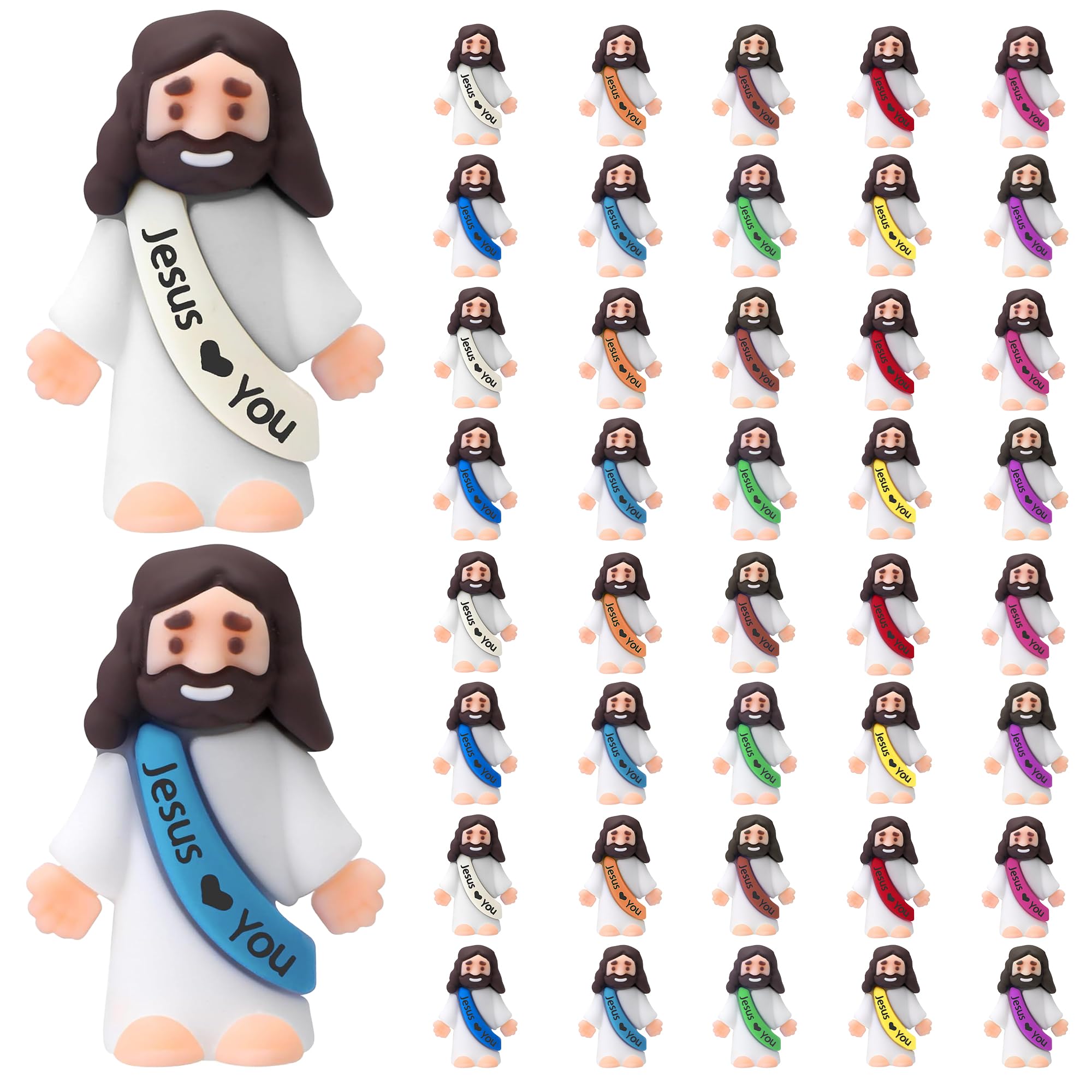 Photo 1 of 40Pcs Little Jesus Figures, 40pcs Action Figures Little Jesus Figurines in Bulk, Jesus Love You FiguresReligious Gifts for Christians Women Mom Teens Christmas Easter Egg Stuffers Fillers(40)