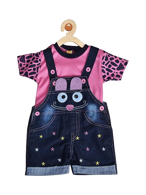 baby girl pink dungarees