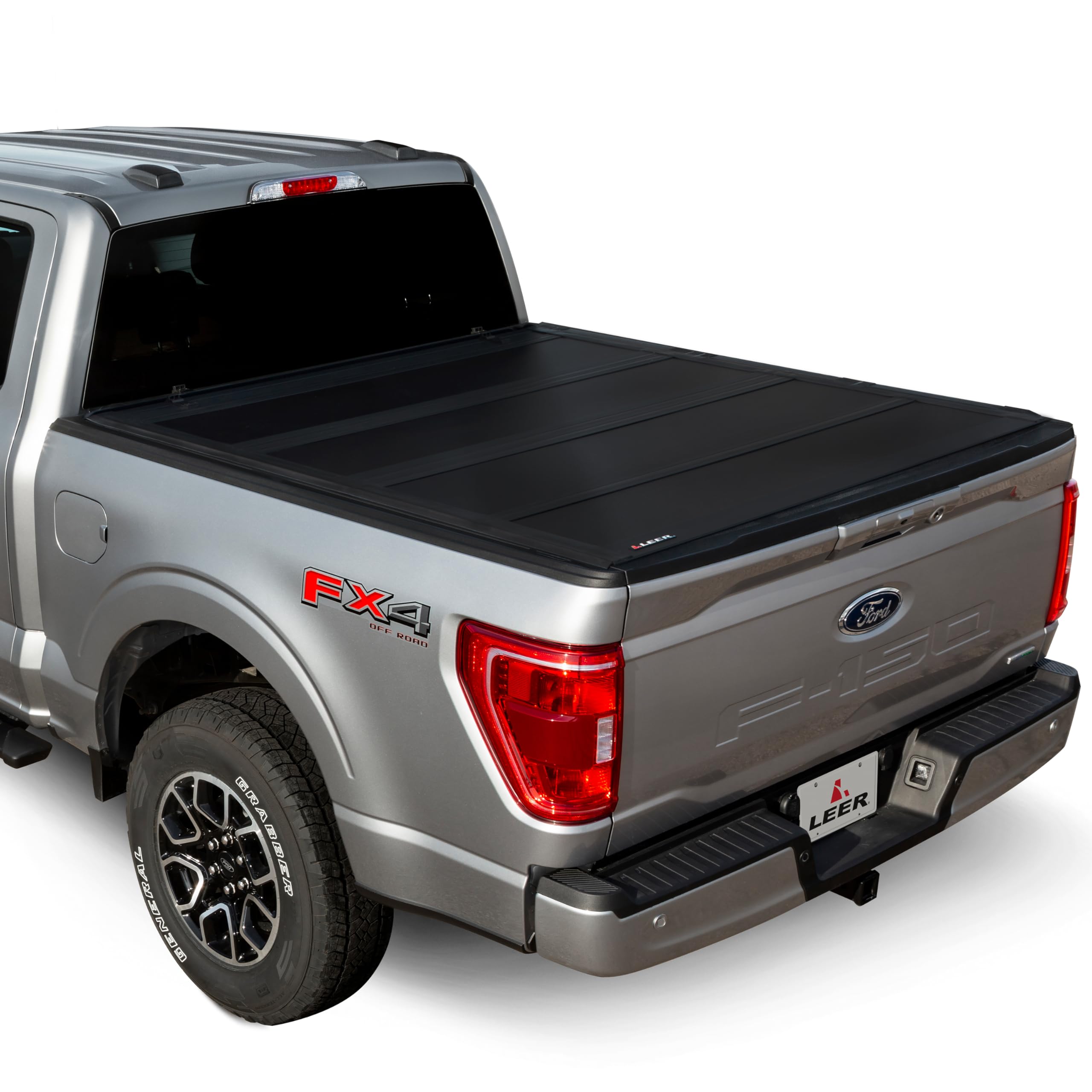 Photo 1 of ***STYLE MAY DIFFER FROM STOCK PHOTO/ PHOTO IS FOR ITEM REFERENCE**** LEER HF650M Quad-Folding Truck Bed Tonneau Cover, Fits Ford F-150 Light Duty, Years 2015-2025, 5'6" Truck Bed, Black