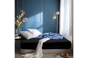 AYASW Fitted Sheet Only Full Size Deep Pocket Soft & Cozy Bed Fitted Sheet 1 Piece 1800 Double Brushed Microfiber Wrinkle, Fade Resistant Easy Care Stable Breathable Black