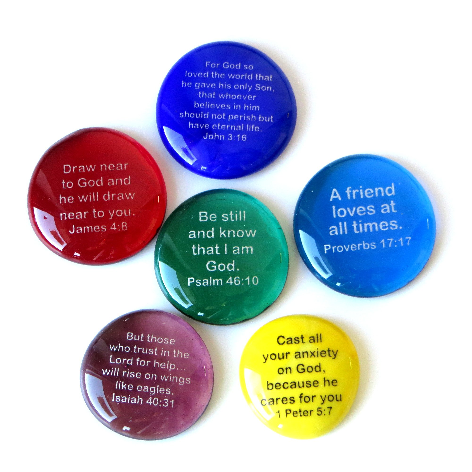 Scripture Glass Stones, Set I, Set of 6