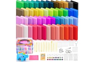 Ixiaoyoo Polymer Clay 50 Colors, Modeling Clay for Kids DIY Starter Kits, Oven Bake Model Clay, Non-Toxic, Non-Sticky, Ideal 