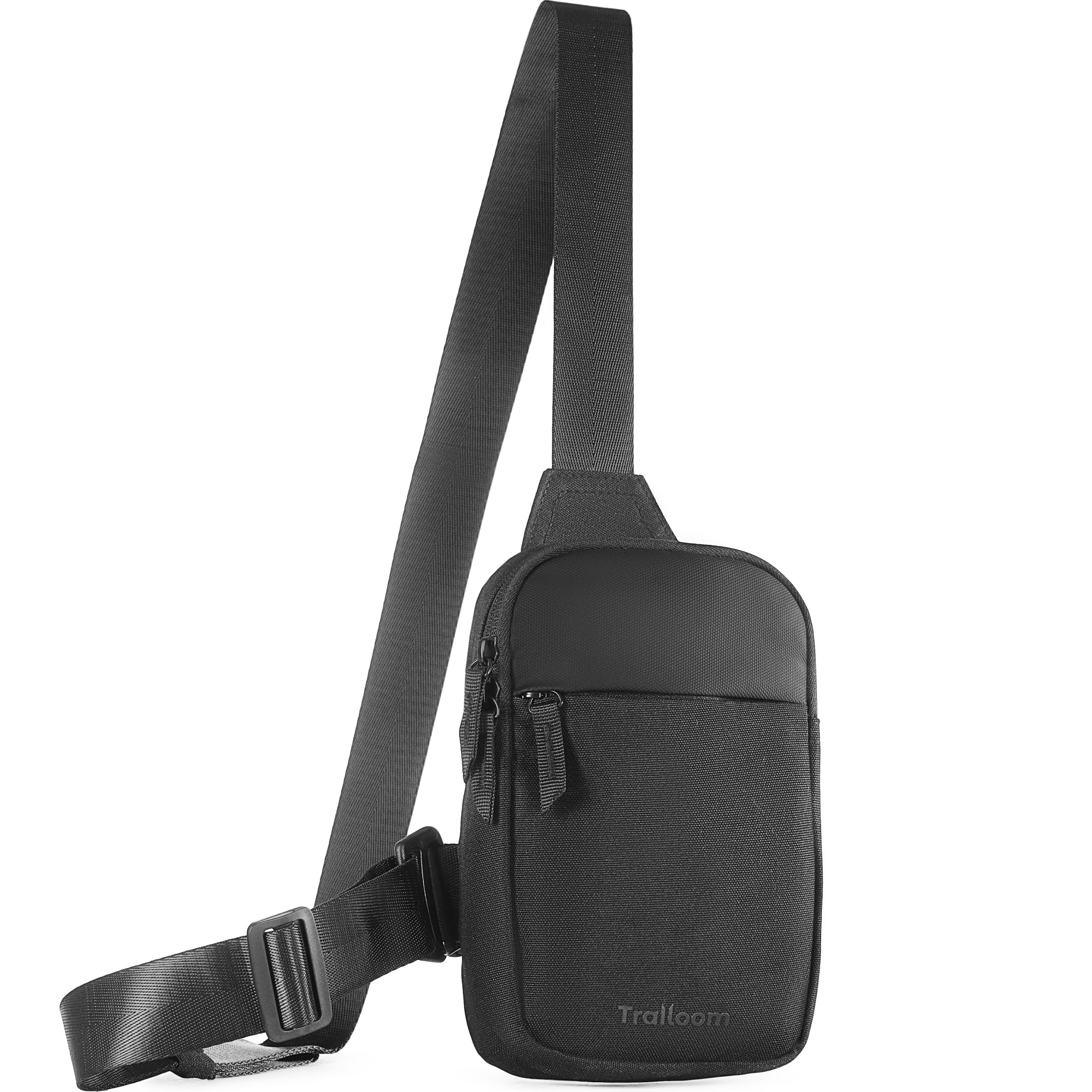 Photo 1 of Mini Sling Bag Crossbody Fanny Pack Men & Women - Switchable Strap, RFID Blocking, Water-Repellent,Hidden Pocket - Chest Purse for Travel, EDC, Phone Holder, Small Shoulder pouch (Black)
