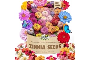 EQUSYM 8000+ Zinnia Flower Seeds for 2025-7+ Color Mix, High Germination Rate, Perfect for Gardens, Mix Zinnia Wildflower Seeds, Mixed Colors and Large Blooms, Easy to Grow, Large 2 Ounce Packet