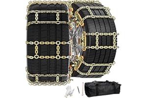 H&ZT 8Pack Snow Chains, Emergency Antiskid Snow Tyre Chains for Passenger Car SUV Truck, For 215mm-285mm Tires, for F150 Chevrolet Dodge Ram Toyota Honda