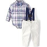 Gymboree baby-boys 2-piece Special Occasion Top and Pant Suspender Set Seasonal