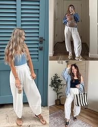 Xiaoxuemeng Womens Baggy Wide Leg Pants Casual
