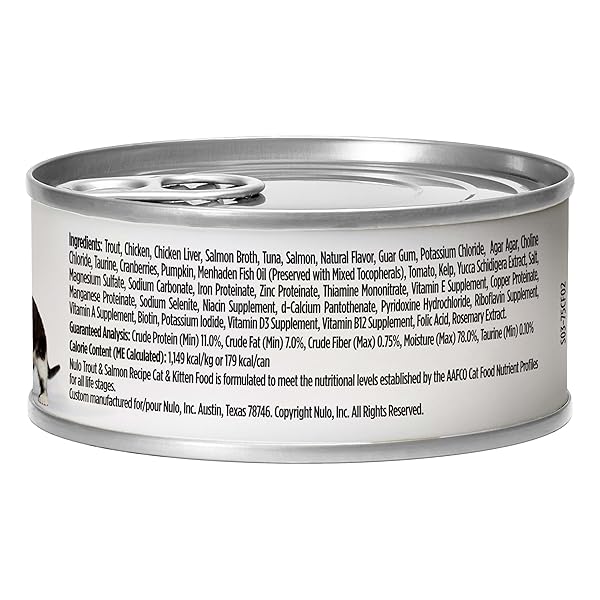 NULO TROUT & SALMON RECIPE PATE WET CANNED CAT FOOD, 5.5 OUNCE (PACK OF 24)