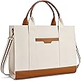 Missnine Tote Bag Canvas Laptop Bag 15.6 inch Briefcase for Women Large Capacity Handbag for Office, School, Travel