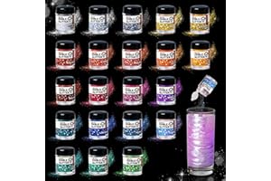 Fantastory Edible Glitter for Cocktails, Drinks, 21 Colors(3g) Luster Dust Edible for Beverage, Wine,Desserts,Jello,Chocolates,Cookie Decorations -Odorless,Vegan,Sugar&Gluten Free,Unleaded