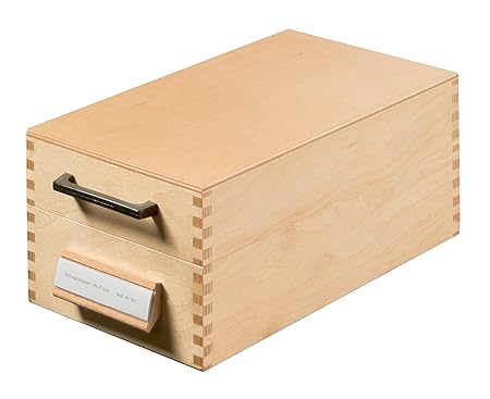 HAN Karteikasten 507, DIN A7 quer aus Holz / Hochwertige Lernkarteibox aus edlem & robustem Naturholz für 900 DIN A7 Karteika