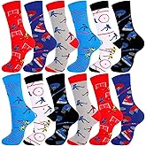 Xaatren 12 Pairs of Hockey Stockings Novelty Socks Boys Sports Hockey Ball Novelty Socks Gifts for Kids (Medium) for 8-12 Men Women Teens (Medium)