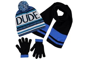 POLAR WEAR Polarwear Boys Hat,scarf & Glove Set-Kids Cold Weather Winter Accessories-Childrens 3 Pc Beanie Set-Big Boys Hat Scarves sets