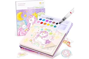 Accevo Paint with Water Coloring Books for Toddlers, Unicorn Theme Mess Free Watercolor Painting Papers for Kids Water Color Paint Kit Art and Craft Toys Birthday Christmas Gift for Ages 3-5, 4-8