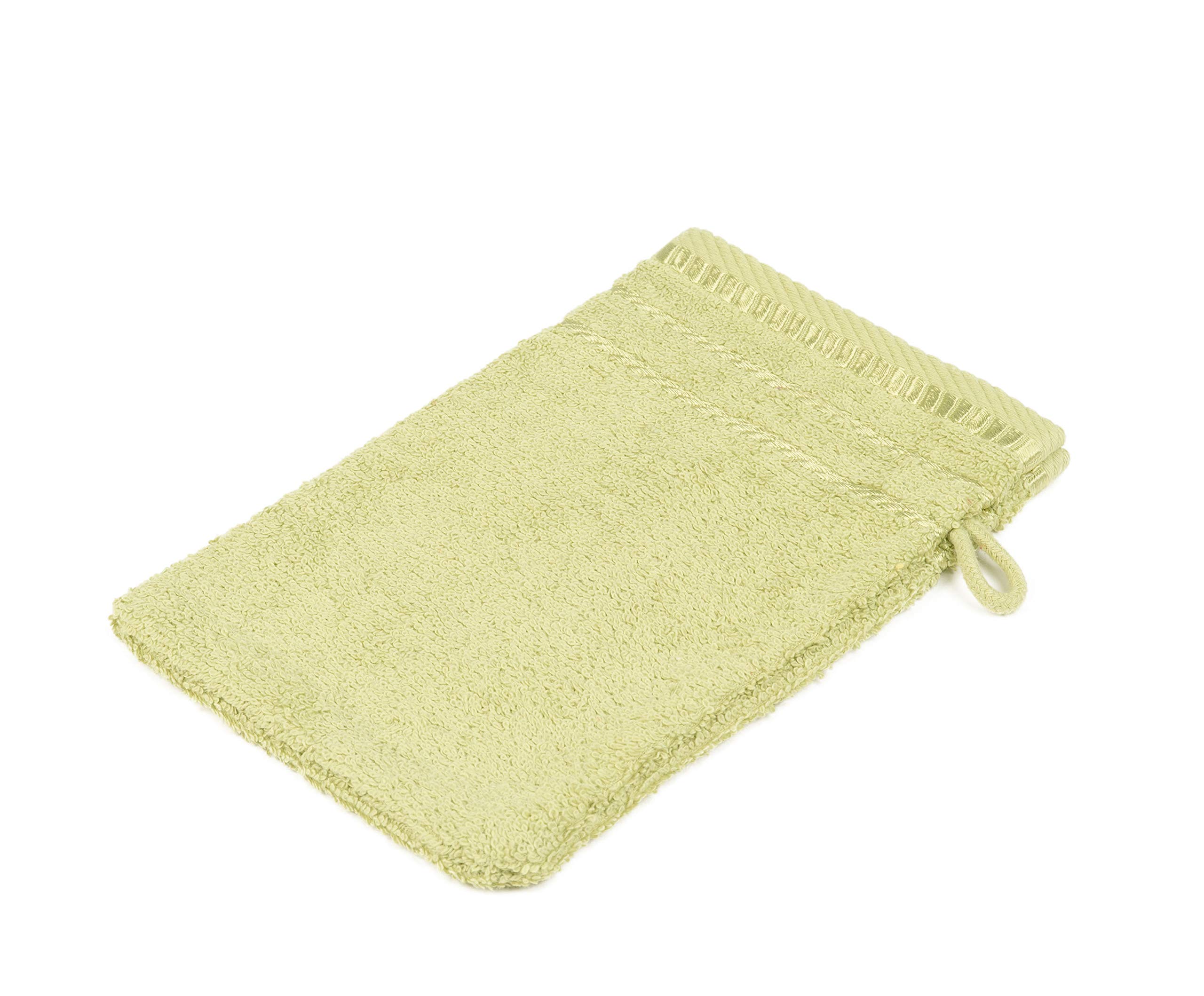 Gözze - Bath/Shower Glove/Mitt, Set of 4, Berlin, 100% Cotton, 17 x 24 cm - Lime
