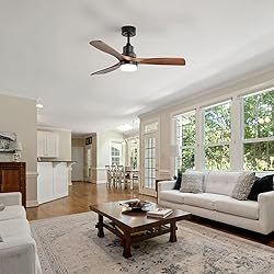 Sofucor 52 Inch Solid Wood Ceiling Fans with Lights