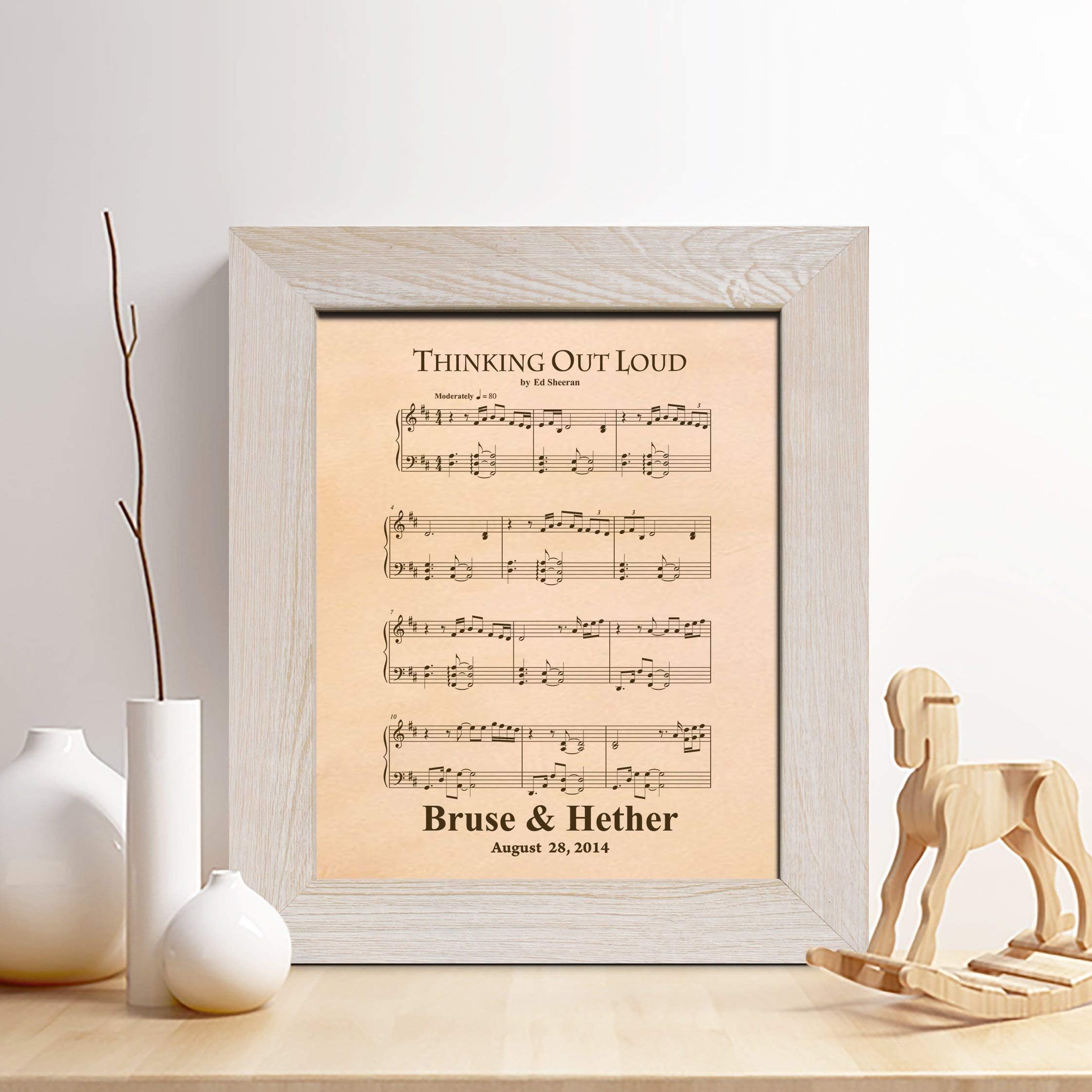 Personalized Leather 3rd Anniversary Gift for Him or Her, First Dance Song Leather Engraving, Music Notes Sheet, Gifts for Husband and Wife, 3 Years Together