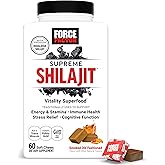 Force Factor Supreme Shilajit, Premium Himalayan Shilajit for Men & Women, Promote Energy, Stamina, Immune Health, Endurance & Focus, Smoked Old Fashioned Flavor, 60 Soft Chews