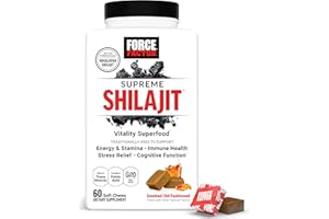 Force Factor Supreme Shilajit, Premium Himalayan Shilajit for Men & Women, Promote Energy, Stamina, Immune Health, Endurance & Focus, Smoked Old Fashioned Flavor, 60 Soft Chews