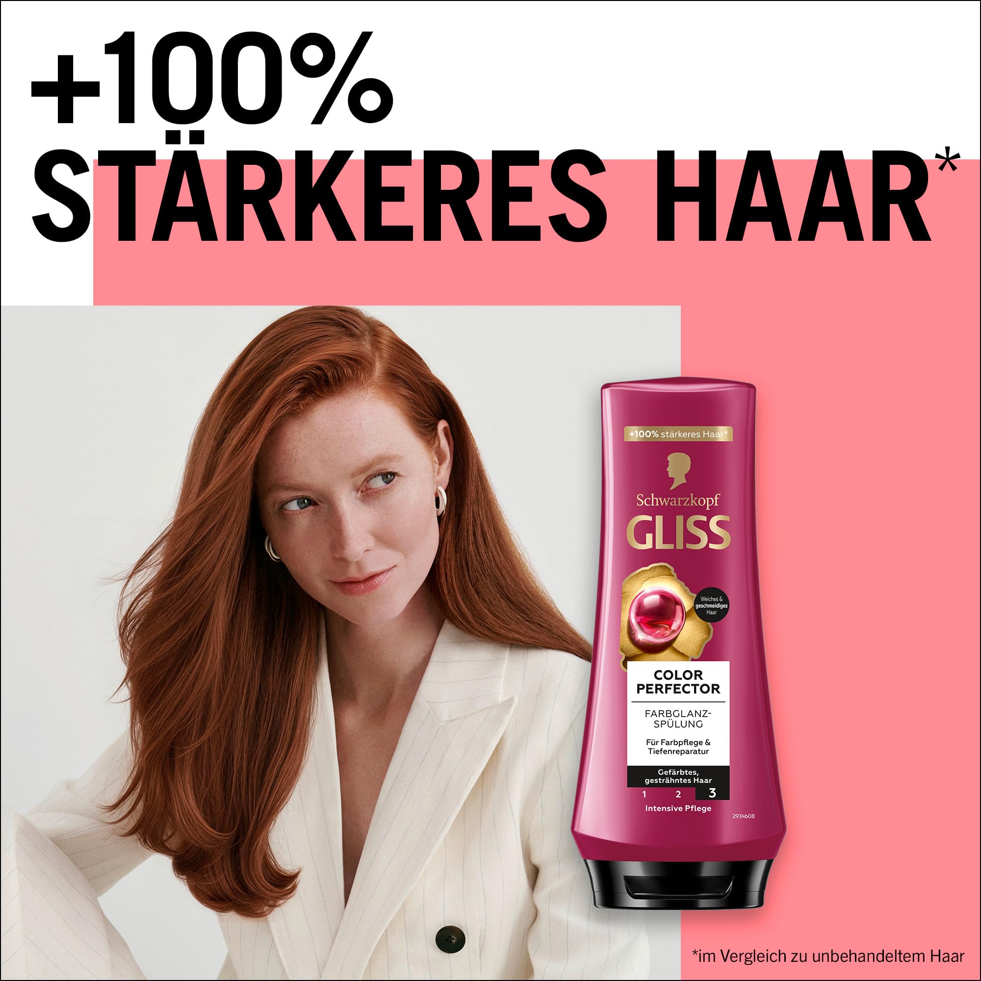 Gliss Spülung Color Perfector (200 ml), Conditioner mit Hyaluron-Komplex & Cranberry-Extrakt für gesträhntes & gefärbtes Haar bietet Farbschutz und strahlenden Farbglanz 4
