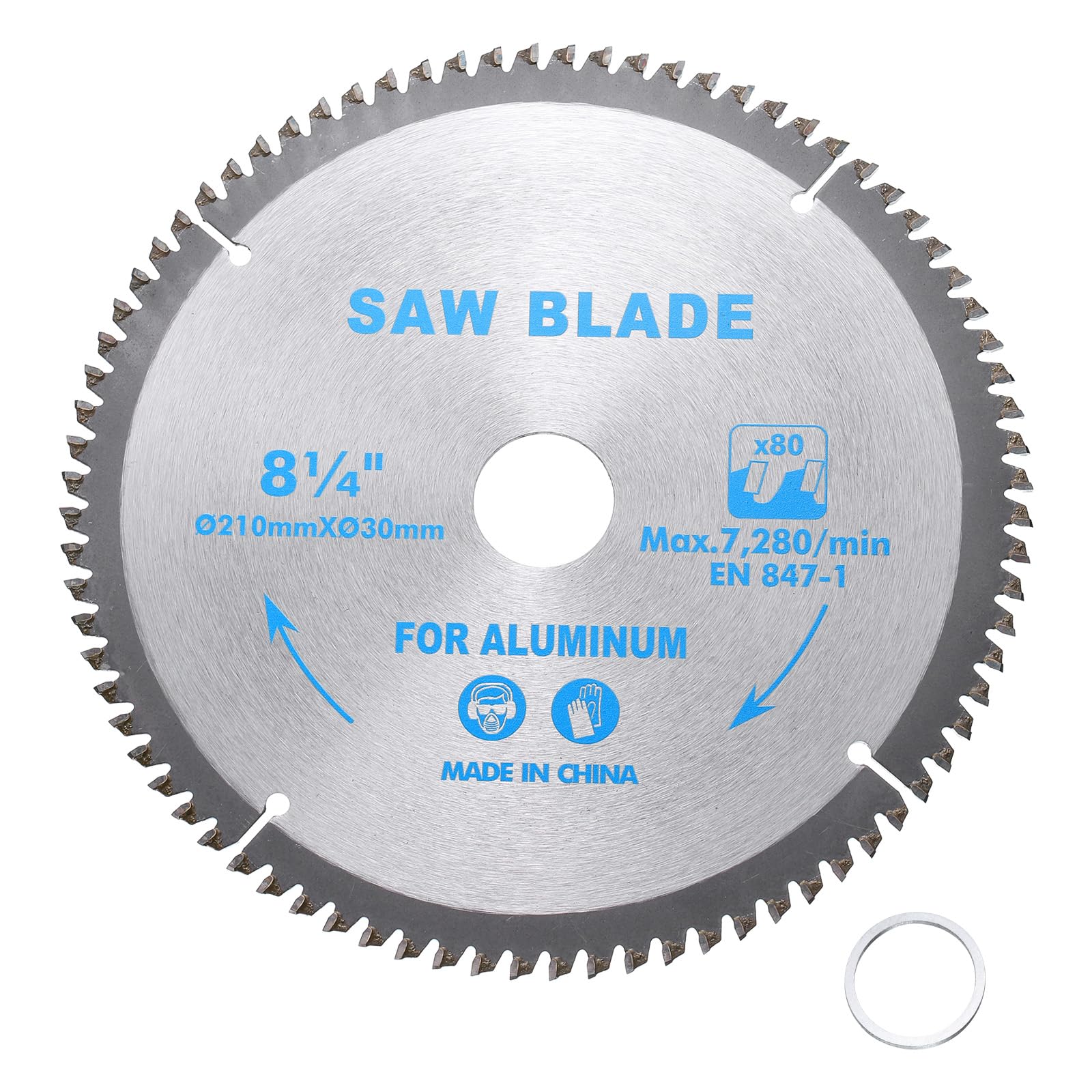 Kozelo Circular Saw Blade - [8-1/4 Inch x 80 Teeth x 30mm Arbor] Tungsten Carbide Tipped Table Miter Saw Blades with 30mm to 1 Inch 3/8 Inch | Silver