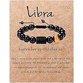 SUMMER LOVE Father's Day Gifts Zodiac Bracelet for Men Women 10mm Natural Black Onyx Stone Star Sign Constellation Beaded Protection Bracelet