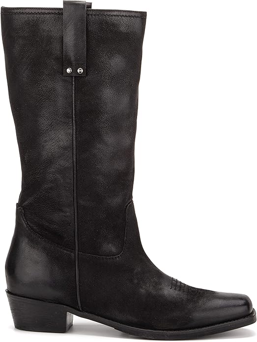 Vintage Hand Crafted Mid Calf Medallion Square Toe