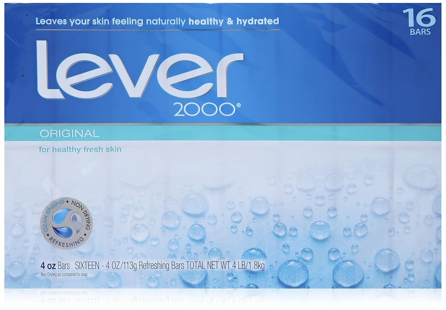 Lever 2000 Moisturizing Bar, Perfectly Fresh Original, 4-ounce Bars in 16-count Package