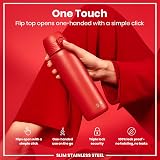 Ion8 Lightweight Stainless Steel Water Bottle 600 ml Red Leak Proof view 3