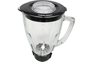 ELEGANCEINLIFE Ronnel Collection 6 Piece Round Blender Glass Jar Replacement Kit for Oster Blender, 1.3 Liter - 5.6 Cup Will Fit Oster Blender with Pin as pictured