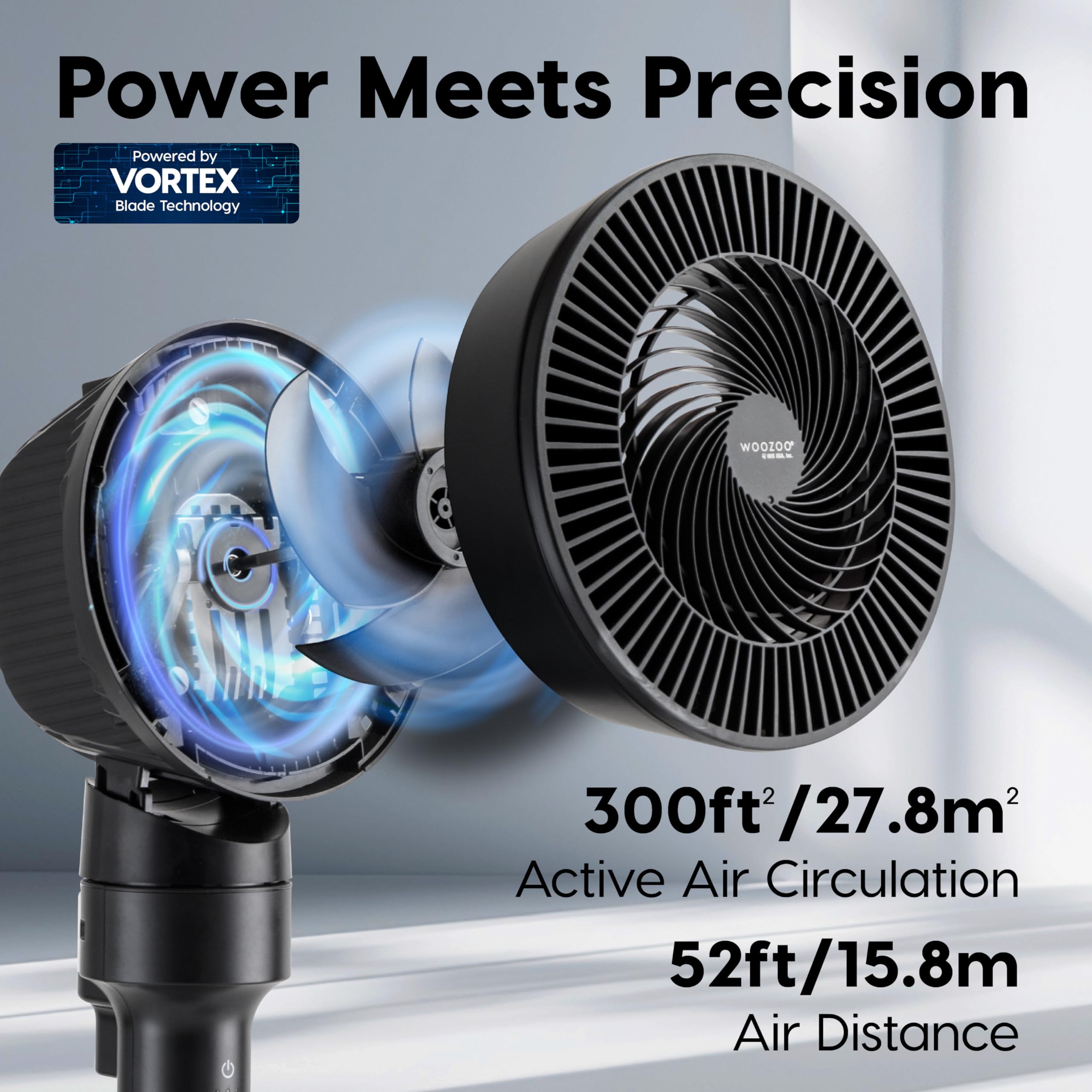 IRIS USA WOOZOO Air Circulator Pedestal Fan with Remote, 5.5