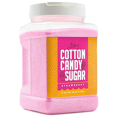 Buy The Candery Cotton Candy Floss Sugar Strawberry Flavor Reusable Plastic Jars Easy Pour And Scoop Spout 48oz 3lb Online In Turkey B06wvxl3td