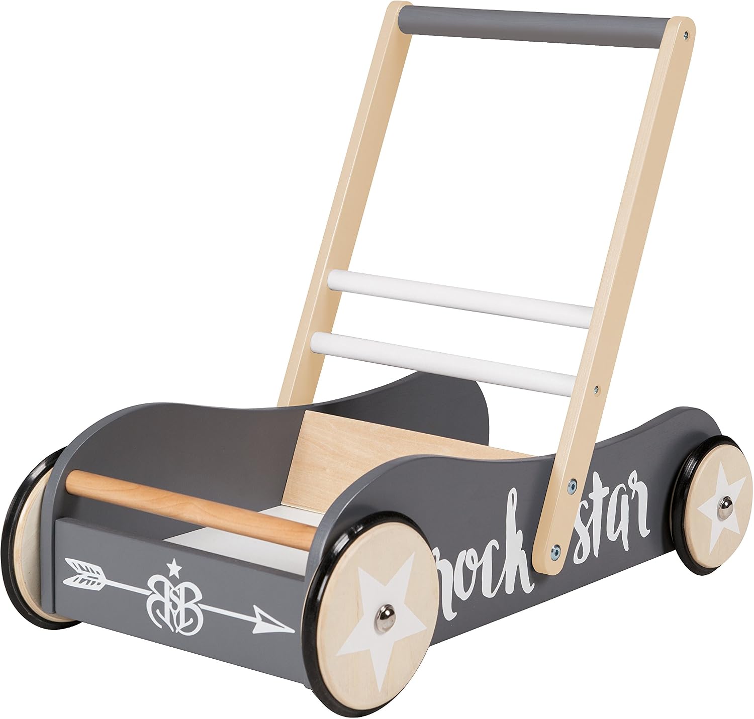 roba Baby Walker Rock Star Baby 3 for Babies, Walking Aid with Brake, Usable as Doll Carriage, for Girls & Boys