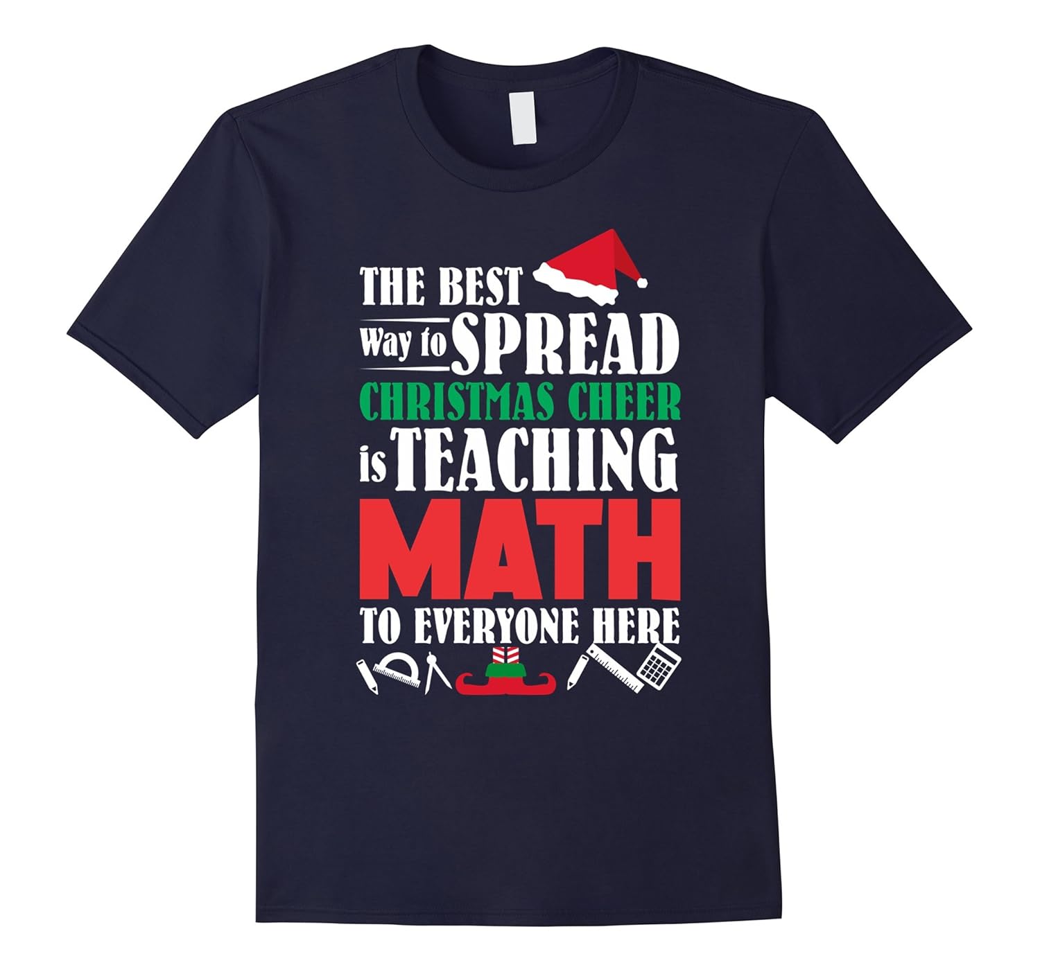 Merry Funny Christmas Math Teacher Xmas Shirt Gifts Outfit-Rose