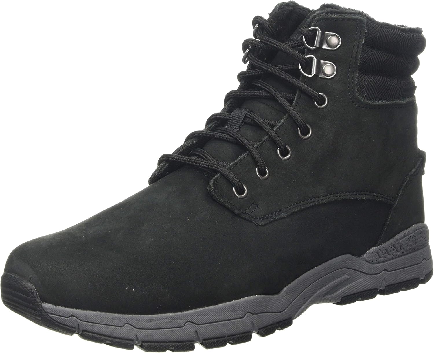 black leather casual boots