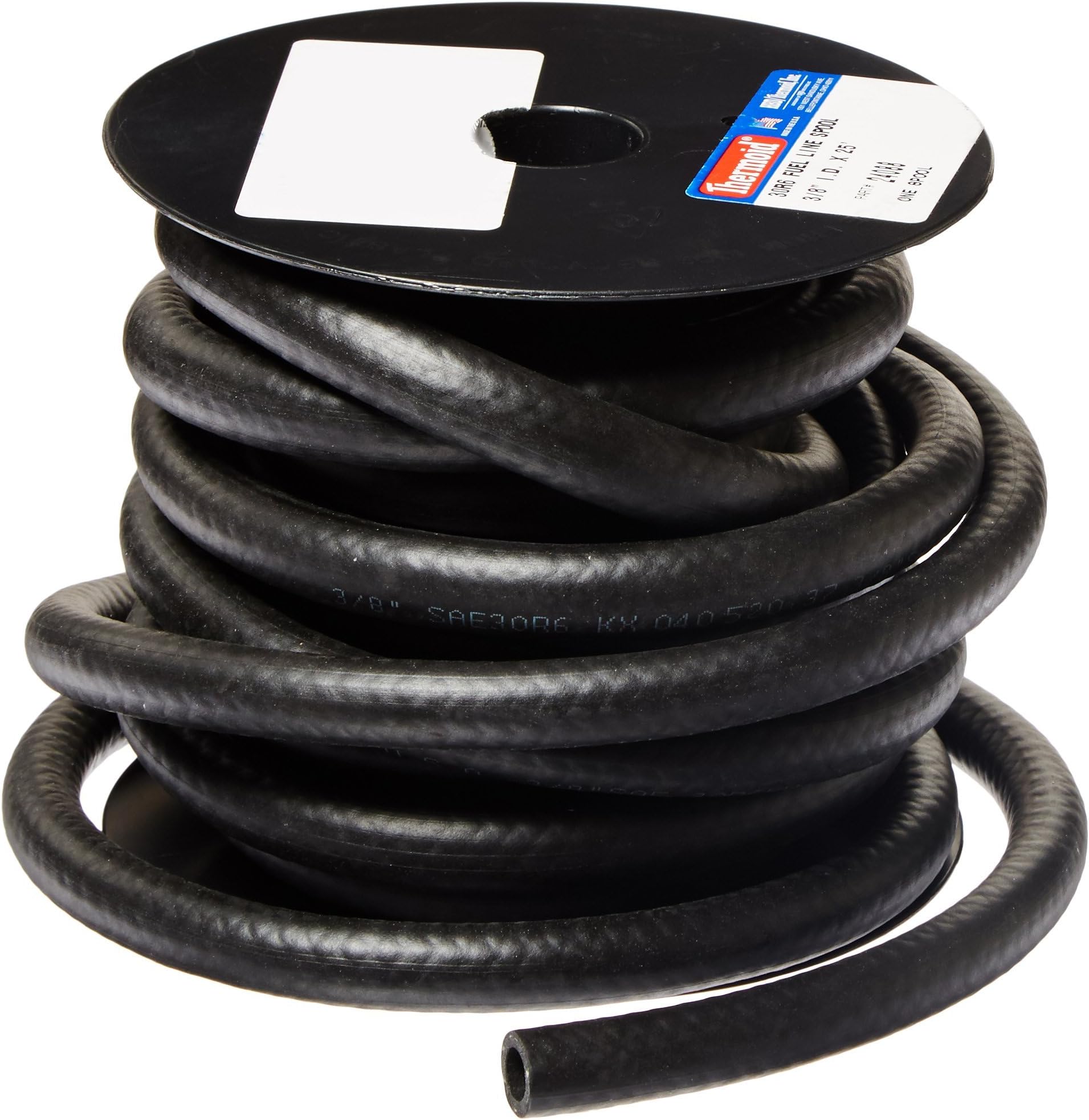 2 Pack HBD Thermoid NBR/PVC Fuel Line Hose, 3/8" x 25' Length, 0.375" ID, Black